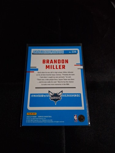 2023-24 PANINI DONRUSS RATED ROOKIE SP #226 BRANDON MILLER RC CHARLOTTE HORNETS - Picture 2 of 2