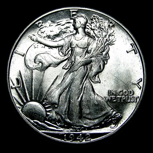 1942 Walking Liberty Half Dollar Silver ---- Gem BU Stunning Coin  ---- #346E