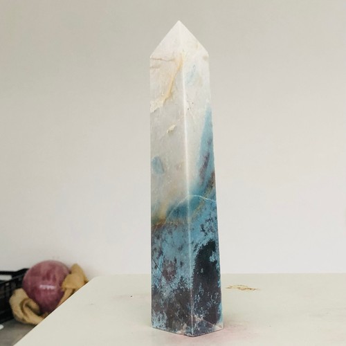 379g Natural trolleite Quartz Crystal Obelisk Wand Point Mineral Healing D971 - Picture 7 of 19