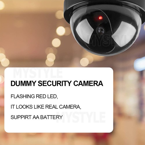 4X Dummy Fake Security Camera Dome Outdoor Surveillance CCTV LED Flash Realistic - Picture 7 of 10
