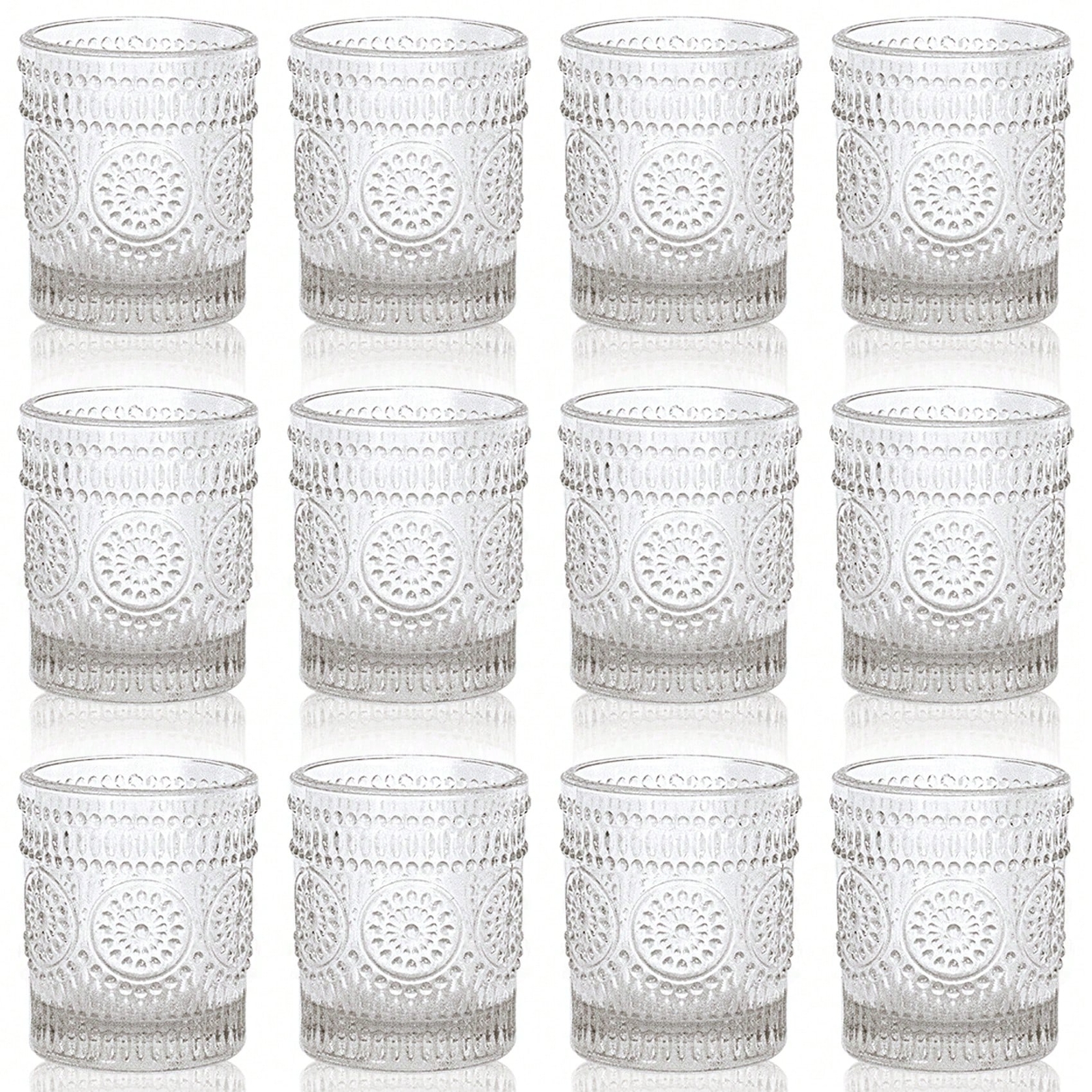 12/24PCS Clear Glass Votive Candle Holders for Parties and Home Decor