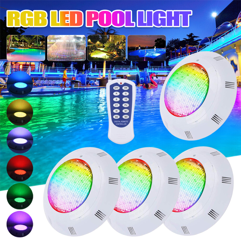 Luz de piscina subacuática inalámbrica sumergible RGB LED foco acuario