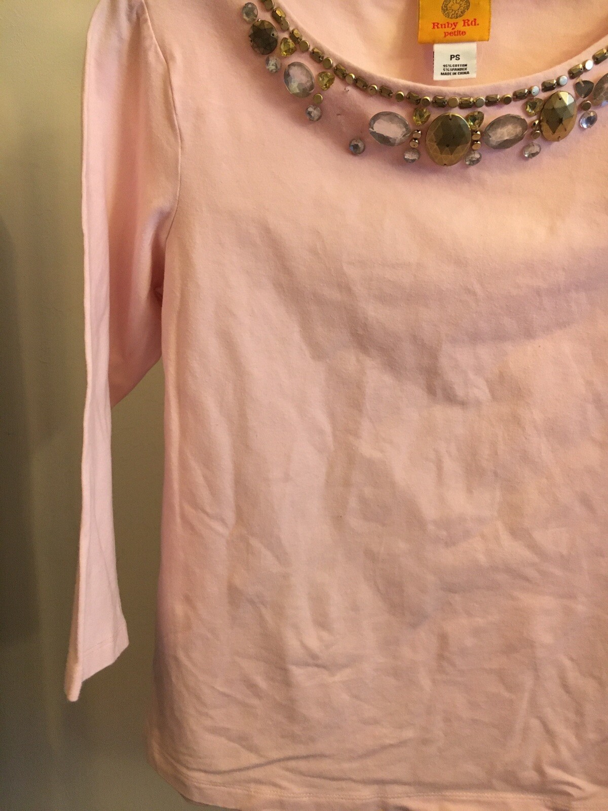 Woman's S Petite Ruby Rd Solid Pink Long Sleeve P… - image 6