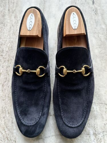 2 PairGUCCI Jordaan Brown Leather Loafers Brown 8.5 / 9 US & Blue Suede 9/9.5 US - Picture 1 of 18