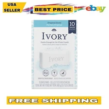 Ivory Gentle Bath Bar Soap, 10 Pack, Original Scent, 3.17 oz, Free Shipping