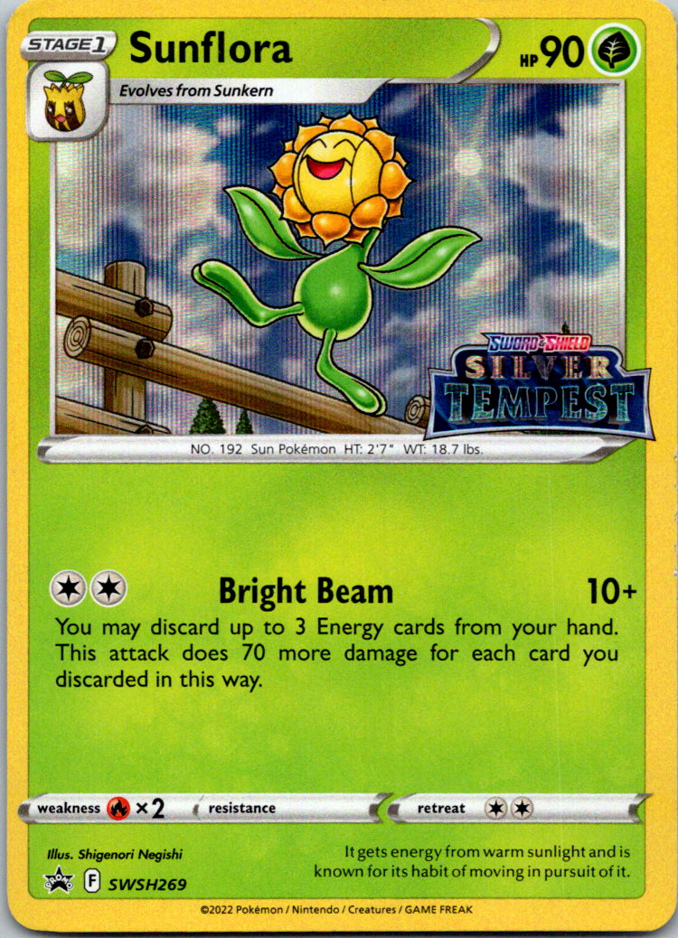 Sunflora SWSH269 Silver Tempest Black Star Promo Holo Stamped Pokemon Card NM