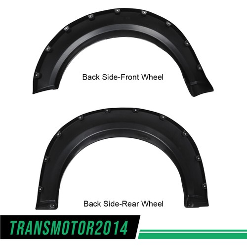 Fit For 09-14 Ford F150 Black Pocket Rivet Style Fender Flares Wheel Cover 4PC - Picture 4 of 9