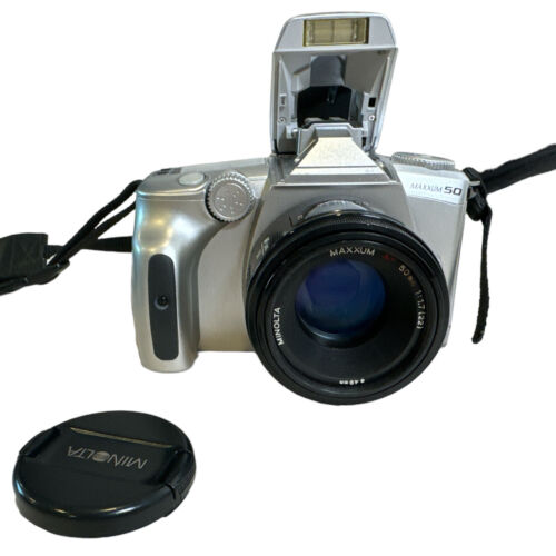 Minolta MAXXUM 50 35MM SLR Film CAMERA W/ LENS - Picture 1 of 6