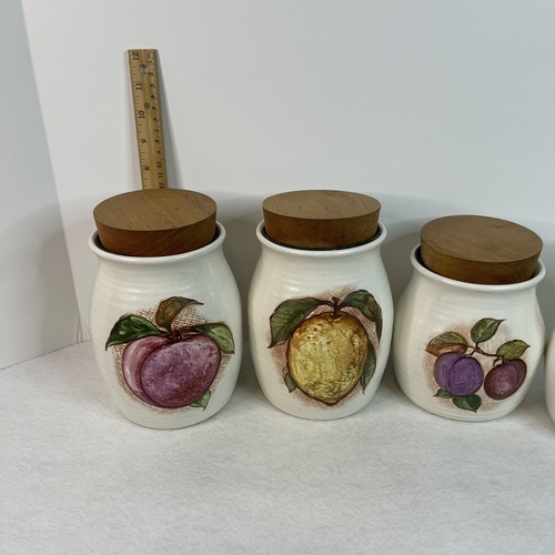 Vintage Keramik Obst Keksdose Kanister Küche Aufbewahrung Hyalyn MCM 4er Set - Bild 9 von 24
