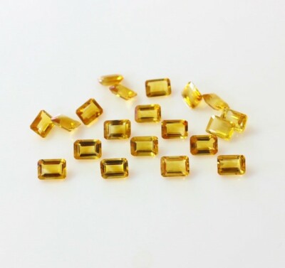 200 Pc Natural Citrine 5x3mm Octagon Shape Faceted Cut Calibrated Loose Gemstone