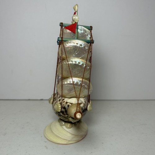 Goletta a conchiglia vintage barca a vela nave artigianale decorazione nautica nave - Foto 2 di 7