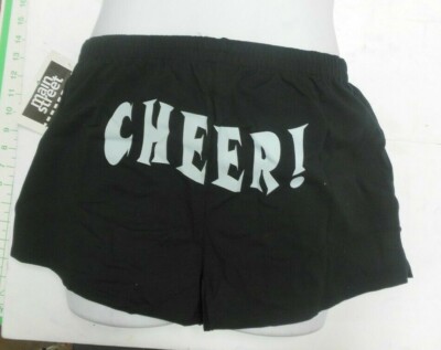 Black Shorts Cheer Backside Cotton Ladies Large 93352PH3