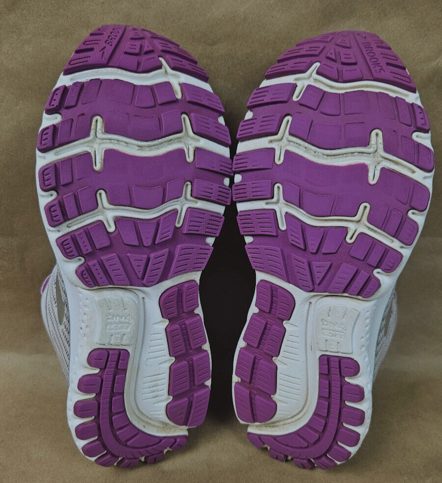 Brooks Ghost 12 Athletic Shoes White w/ Purple 1203051B186 Women