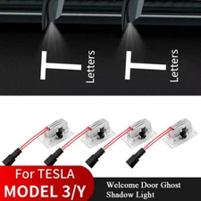 4PCS For Tesla Model Y 3 Car Door Shadow Lights Projector Accessories 2017-2026