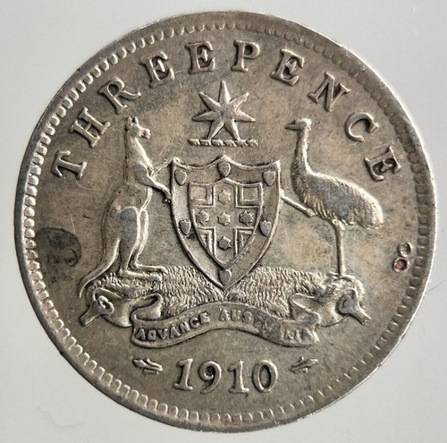 1910 Australia Threepence Silver Coin | Very High Grade - Picture 2 of 2
