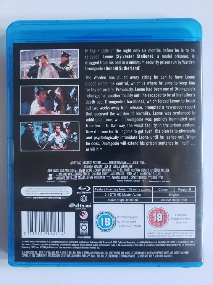 Lock Up - Sylvester Stallone Blu-ray In Excellent Condition Free P&P  - Image 2 of 2
