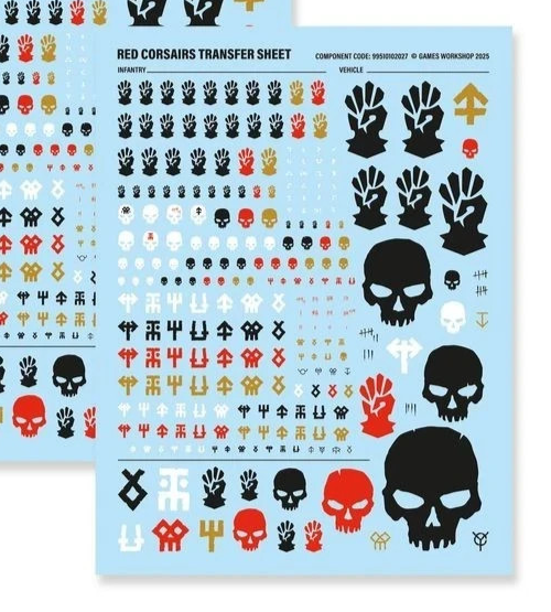 Red Corsairs: 1 transfer sheet (water decals) Warhammer 40k Chaos Space Marines