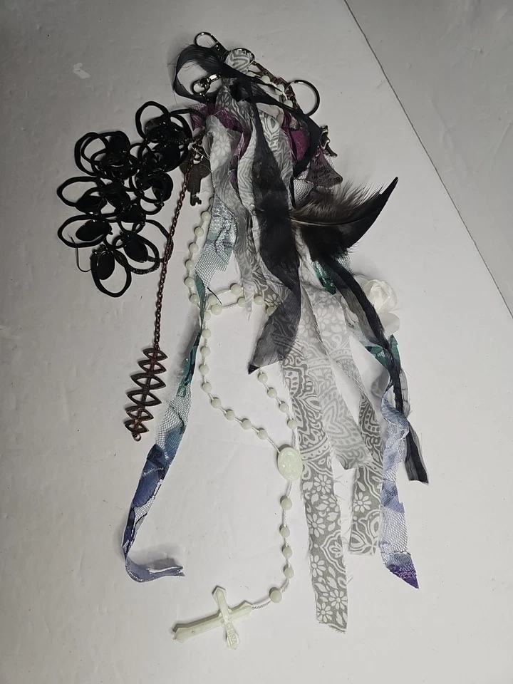 Cartera Dije Llavero Llavero Boho Shabby ÚNICO Hecho a Mano Reciclado Rosario Ángeles Foto 4 de 4