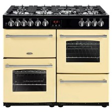 Image of LPG READY BELLING Farmhouse 100dft Dual Fuel Range Cooker - Cream & Chrome