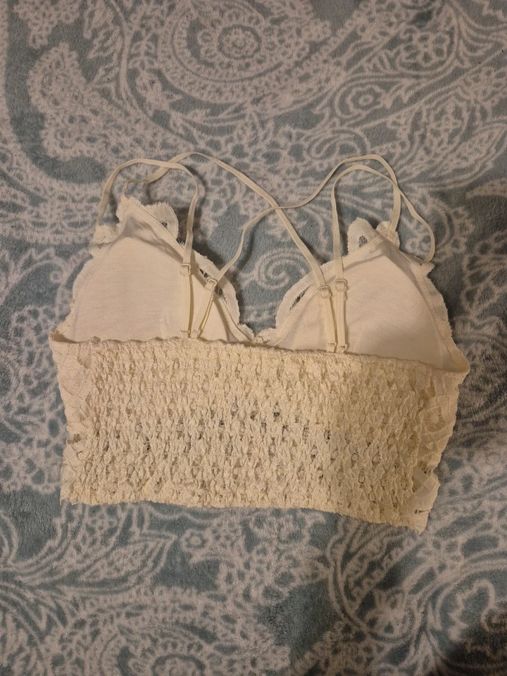 Top bralette grande de encaje con correa de espagueti sin mangas crema Anemone Elise para mujer Foto 2 de 4