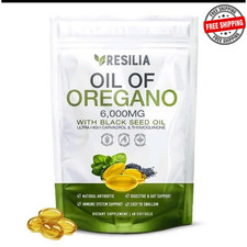 2 in 1 Oil of Oregano  Black Seed Softgels with Carvacrol , Immune Support