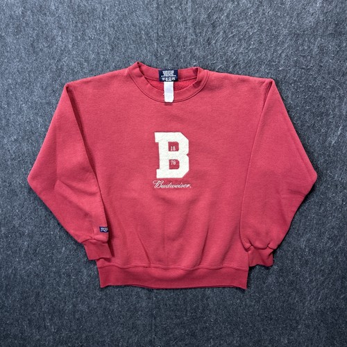 Vintage Budweiser Crewneck Sweatshirt Embroidered Size Medium Jansport USA Made - 第 1/6 張圖片
