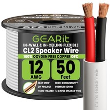 Speaker Wire 12 Gauge, UL CL2 Rated Speaker Cable, Audio Cable with 50 Feet