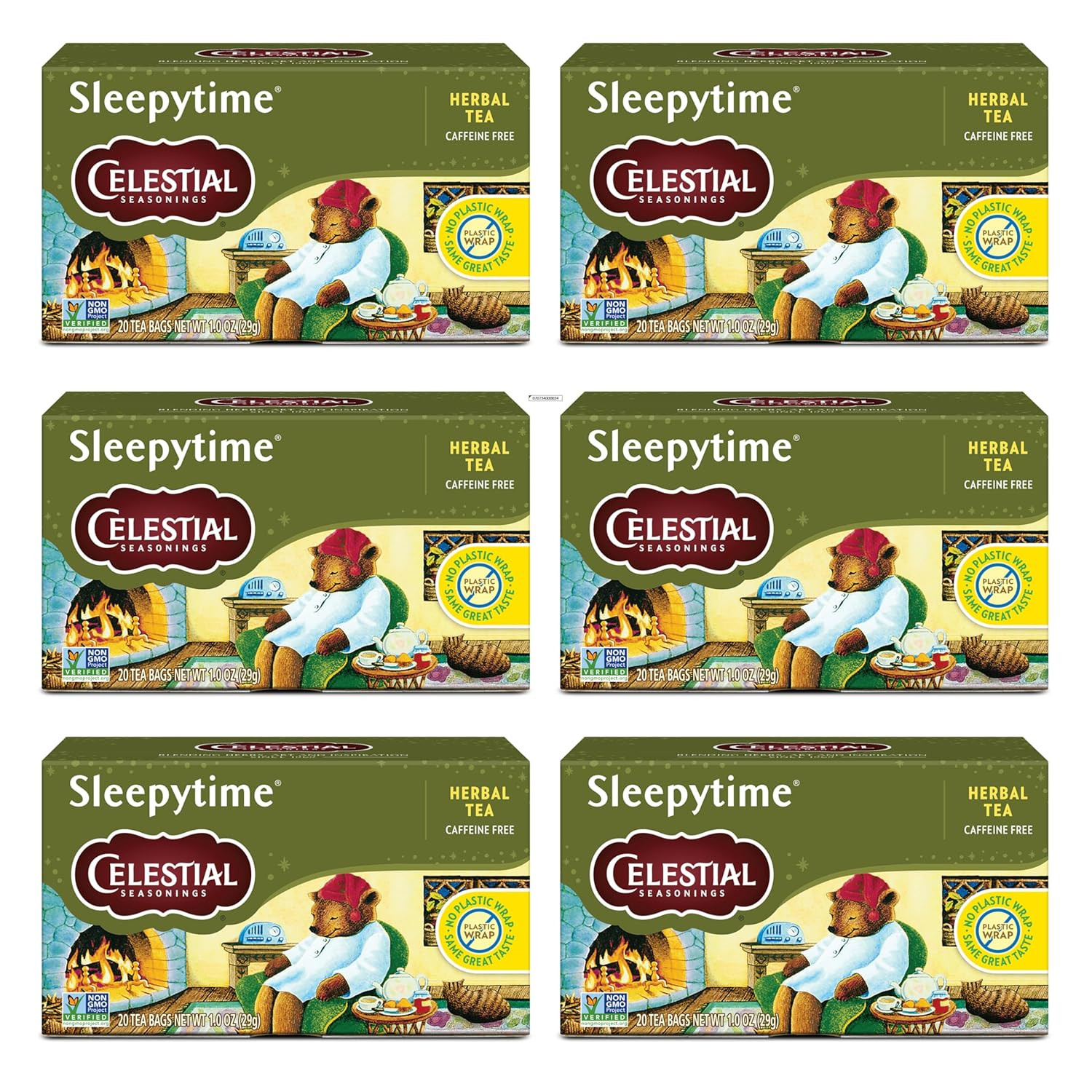 , Caffeine Free, 20 Tea Bags Box (pack Of 6)