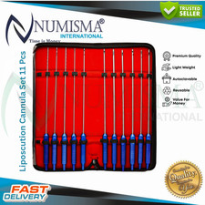 11 Pcs Liposuction Cannulas Fixed Handle Fat Transfer Cosmetic Surgery Kit Set