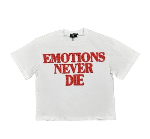 Mixed Emotions Red 'End' Rhinestone Tee Size :M Brand New