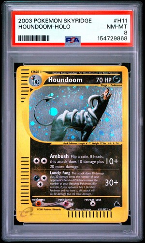 2003 POKEMON SKYRIDGE #H11 HOUNDOOM-HOLO PSA 8