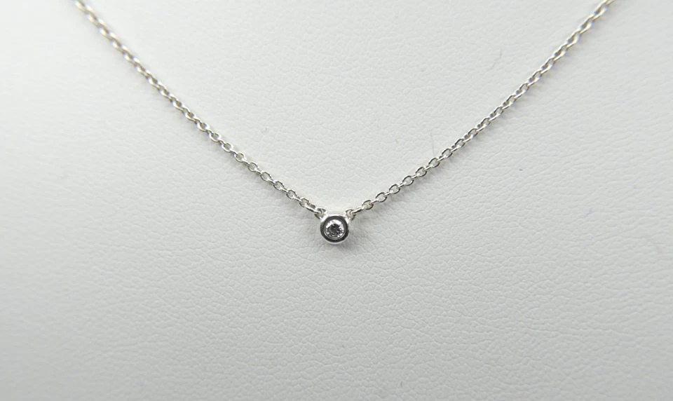 Tiffany & Co Peretti Diamond and Sterling Silver By The Yard Necklace 16" - Image 2 of 4