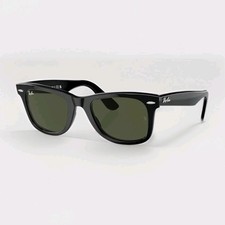 Ray-Ban RB2140 901 50-22 Wayfarer Green Lenses Unisex Classic Sunglasses - Black