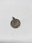 ST. CHRISTOPHER PROTECT US VINTAGE STERLING SILVER MEDAL CHARM PENDANT 3g 925