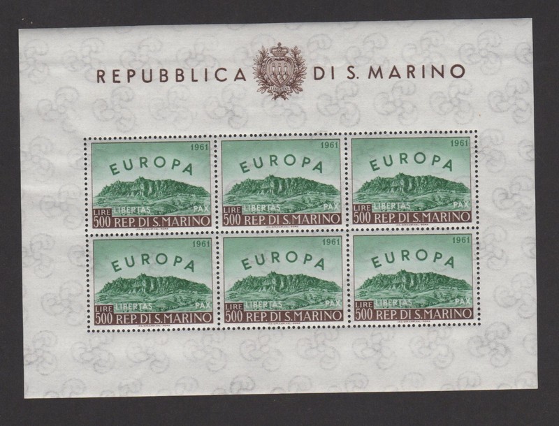 1961 San Marino Sc# 490 M-NH Europa Sheet Cat $ 180.00