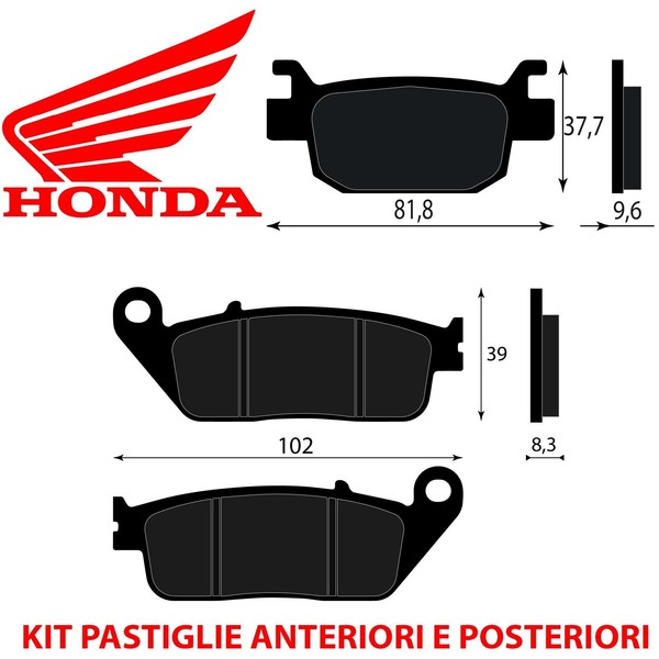 Satz BremsbelÄGe Vorne UND Hinten Honda NSS 125 Force (JF69) 2017-image