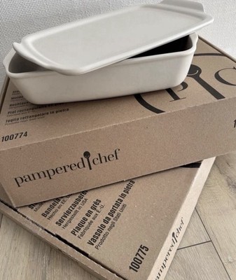 Pampered Chef Rechteckige Ofenhexe & Servierzauberer Set Neu & OVP