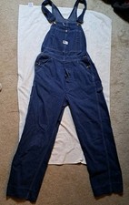 Vintage 50s 60s Sears Denim Bib Overalls Dungarees Blue Union Made USA 32x32
