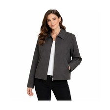 ZARA Black Cropped Zip Front Jacket Blazer Womens Size S 8897707800 NWT