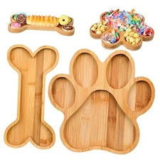  2 Pcs Cute Shaped Bamboo Serving Tray Charcuterie Board Party Supplies 