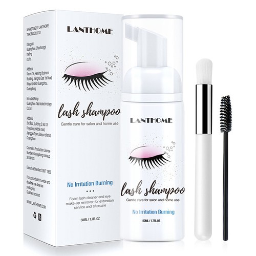 50ML Wimpernverlängerung Shampoo Wimpern+ Pinsel Set Augenlid-Reiniger schäumend - Bild 10 von 10