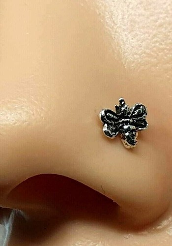 Insetto borchia naso ape 22 g (0,6 mm) argento sterling 925 L gioielli per... - Foto 8 di 12