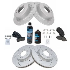 Front & Rear Ceramic Brake Pad & Performance Rotor Kit for Chrysler Dodge