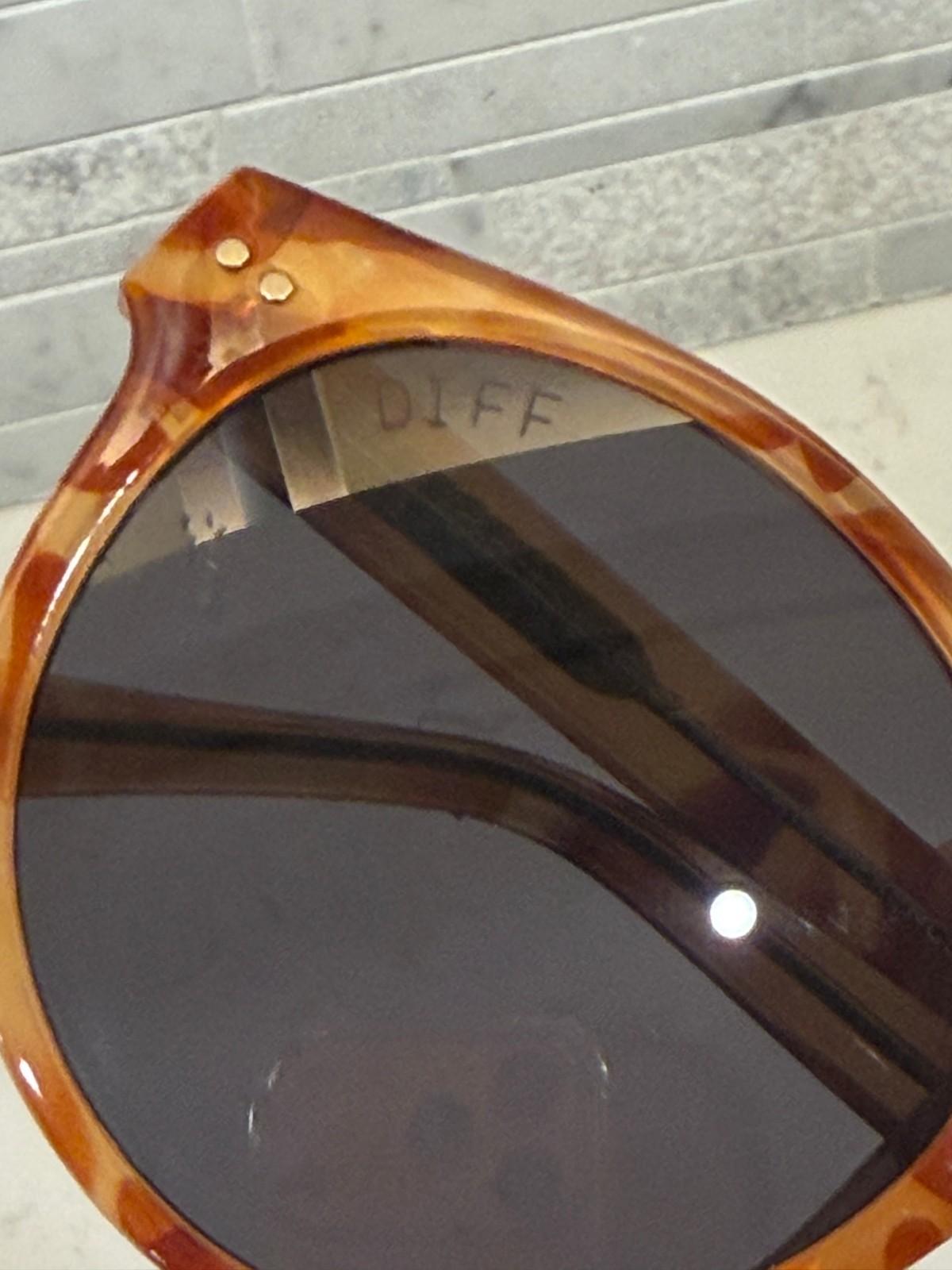 DIFF Round Tortoiseshell Sunglasses DE01-0166 SLG… - image 9