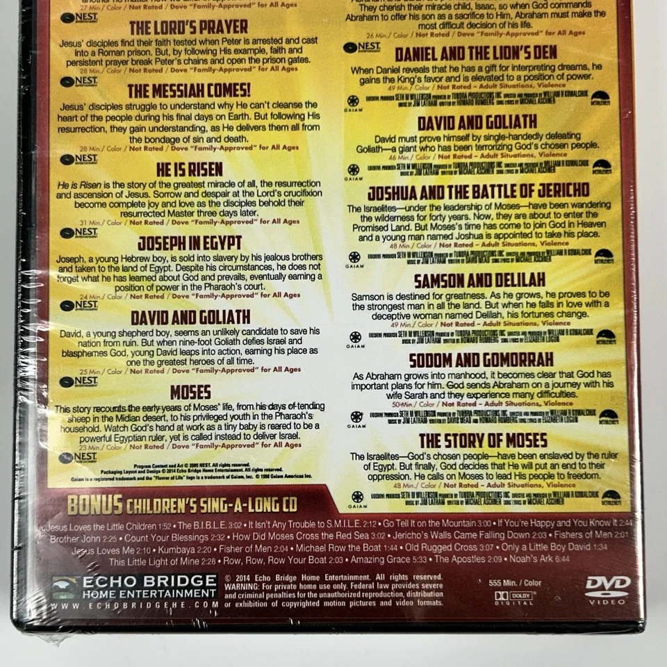 16 Bible Stories for the Whole Family (DVD + Bonus Sing-A-Long CD, 2014) New - Image 4 of 4