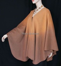 Cashmere Cape Ruana Wrap Ombres Hand Dyed Honey & Caramel Maya Matazaro Usa Made
