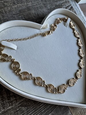 Mango Spiral Metallic Necklace/ Bracelet Gold Tone