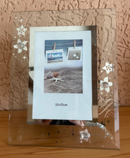 Bilderrahmen aus Glas mit Blumen und Sternen für Fotos 10 x 15 cm