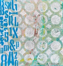 Abstract Painting on Paper, Numeric Painting, Acrylic Painting, Modern Painting