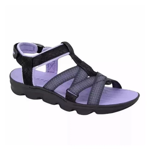 Jsport Kaia Women's Black Strap Sandal, Black/Purple, Sz-8 - Picture 2 of 3
